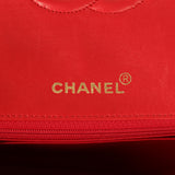 Chanel Vintage Top Handle Flap Red Lambskin Gold Hardware