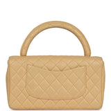 Chanel Vintage Kelly Parent Flap Bag Beige Lambskin Gold Hardware