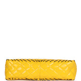 Chanel Vintage XL Jumbo Stitch Flap Bag Yellow Patent Leather Yellow Acrylic Hardware