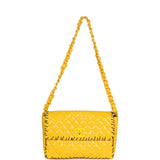 Chanel Vintage XL Jumbo Stitch Flap Bag Yellow Patent Leather Yellow Acrylic Hardware