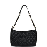 Chanel Vintage Timeless CC Hobo Bag Black Caviar Gold Hardware