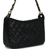 Chanel Vintage Timeless CC Hobo Bag Black Caviar Gold Hardware