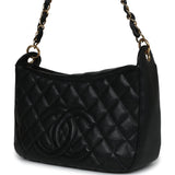 Chanel Vintage Timeless CC Hobo Bag Black Caviar Gold Hardware