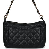 Chanel Vintage Timeless CC Hobo Bag Black Caviar Gold Hardware