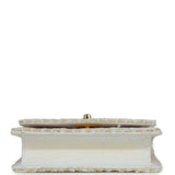 Chanel Vintage Micro Half Flap Iridescent Ivory Sequin Gold Hardware