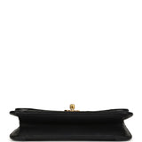 Chanel Vintage Vertical Border Flap Bag Black Linen and Lambskin Gold Hardware