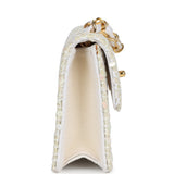 Chanel Vintage Micro Half Flap Iridescent Ivory Sequin Gold Hardware