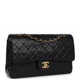 Chanel Vintage Medium Classic Double Flap Black Lambskin Gold Hardware