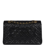 Chanel Vintage Medium Classic Double Flap Black Lambskin Gold Hardware