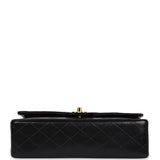 Chanel Vintage Medium Classic Double Flap Black Lambskin Gold Hardware
