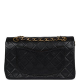 Chanel Vintage Small Classic Double Flap Black Lambskin Gold Hardware