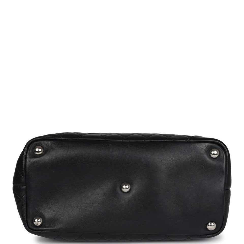 Chanel Vintage Large Cambon Ligne Tote Black Calfskin Silver Hardware