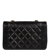 Chanel Vintage Small Diana Flap Bag Black Lambskin Gold Hardware