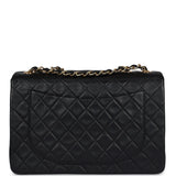 Chanel Vintage XL Jumbo Maxi Flap Bag Black Lambskin Gold Hardware