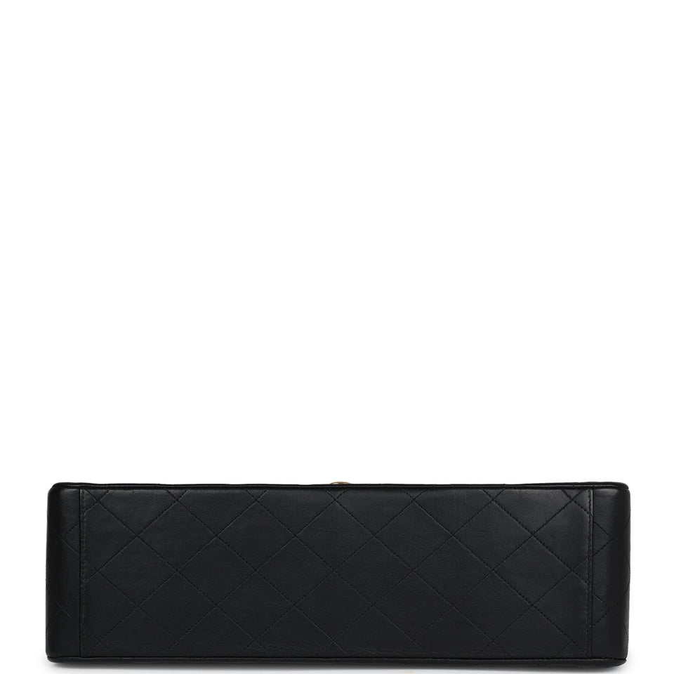 Chanel Vintage XL Jumbo Maxi Flap Bag Black Lambskin Gold Hardware