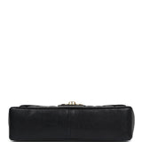 Chanel Vintage XL Jumbo Mademoiselle Vertical Flap Black Caviar Gold Hardware