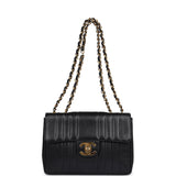 Chanel Vintage XL Jumbo Mademoiselle Vertical Flap Black Caviar Gold Hardware