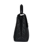 Chanel Vintage Kelly Flap Bag Black Caviar Gold Hardware