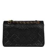 Chanel Vintage Small Classic Double Flap Black Lambskin Gold Hardware