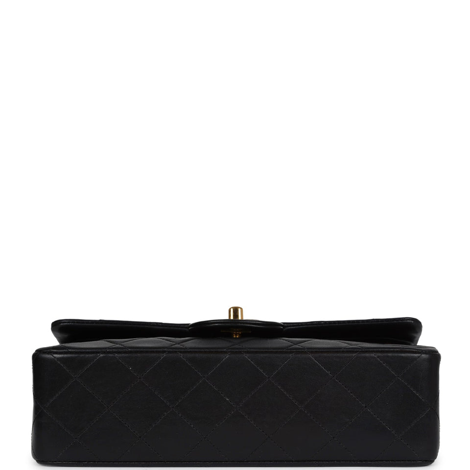 Chanel Vintage Small Classic Double Flap Black Lambskin Gold Hardware