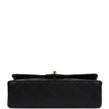 Chanel Vintage Small Classic Double Flap Black Lambskin Gold Hardware