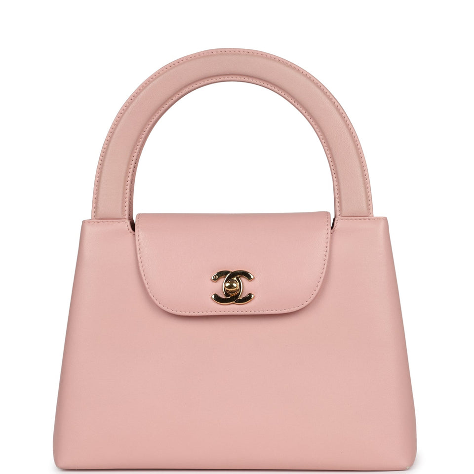 Chanel Vintage Large Kelly Pink Lambskin Gold Hardware