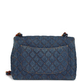 Chanel Vintage Jumbo Single Flap Bag Blue Denim Tortoiseshell Bakelite Hardware