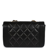 Chanel Vintage Small Diana Flap Bag Black Lambskin Gold Hardware