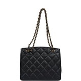 Chanel Vintage Medium CC Turnlock Tote Black Caviar Gold Hardware