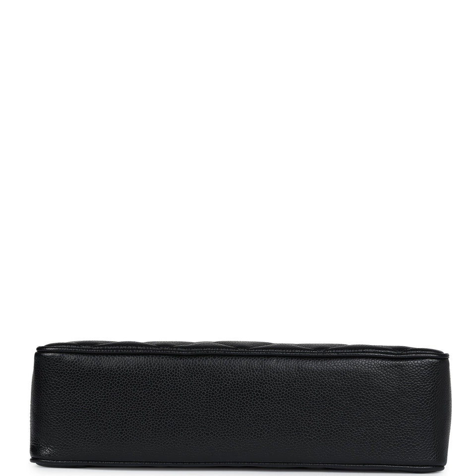 Chanel Vintage Medium CC Turnlock Tote Black Caviar Gold Hardware
