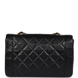 Chanel Vintage Medium Diana Flap Bag Black Lambskin Gold Hardware