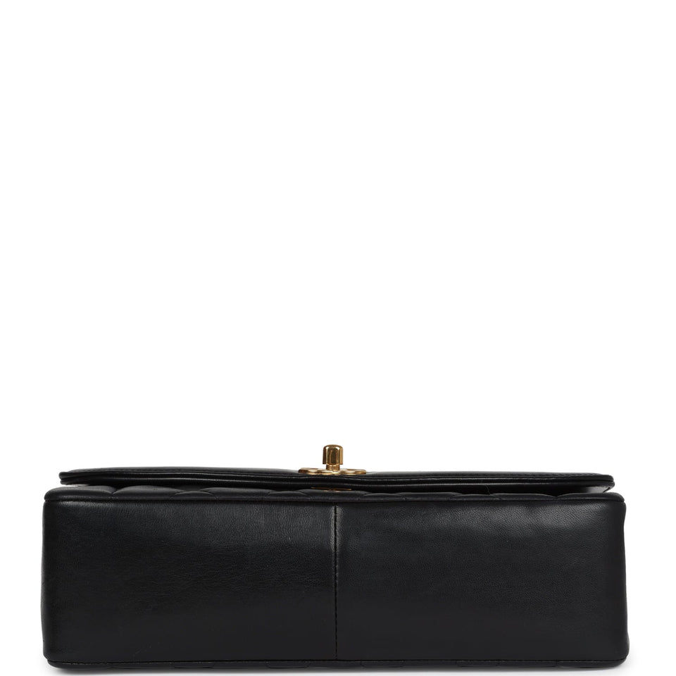 Chanel Vintage Medium Diana Flap Bag Black Lambskin Gold Hardware