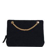 Chanel Vintage Shoulder Bag Navy Tweed Gold Hardware