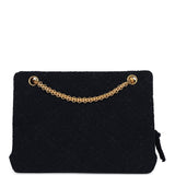 Chanel Vintage Shoulder Bag Navy Tweed Gold Hardware