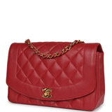 Chanel Vintage Medium Diana Flap Bag Red Caviar Gold Hardware