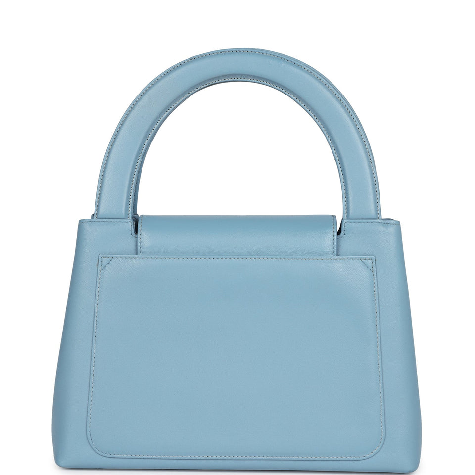 Chanel Vintage Large Kelly Light Blue Lambskin Gold Hardware
