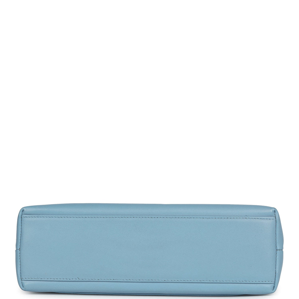 Chanel Vintage Large Kelly Light Blue Lambskin Gold Hardware