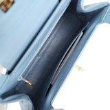 Chanel Vintage Large Kelly Light Blue Lambskin Gold Hardware