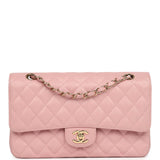 Chanel Vintage Medium Classic Double Flap Bag Pink Caviar Gold Hardware