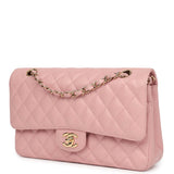 Chanel Vintage Medium Classic Double Flap Bag Pink Caviar Gold Hardware