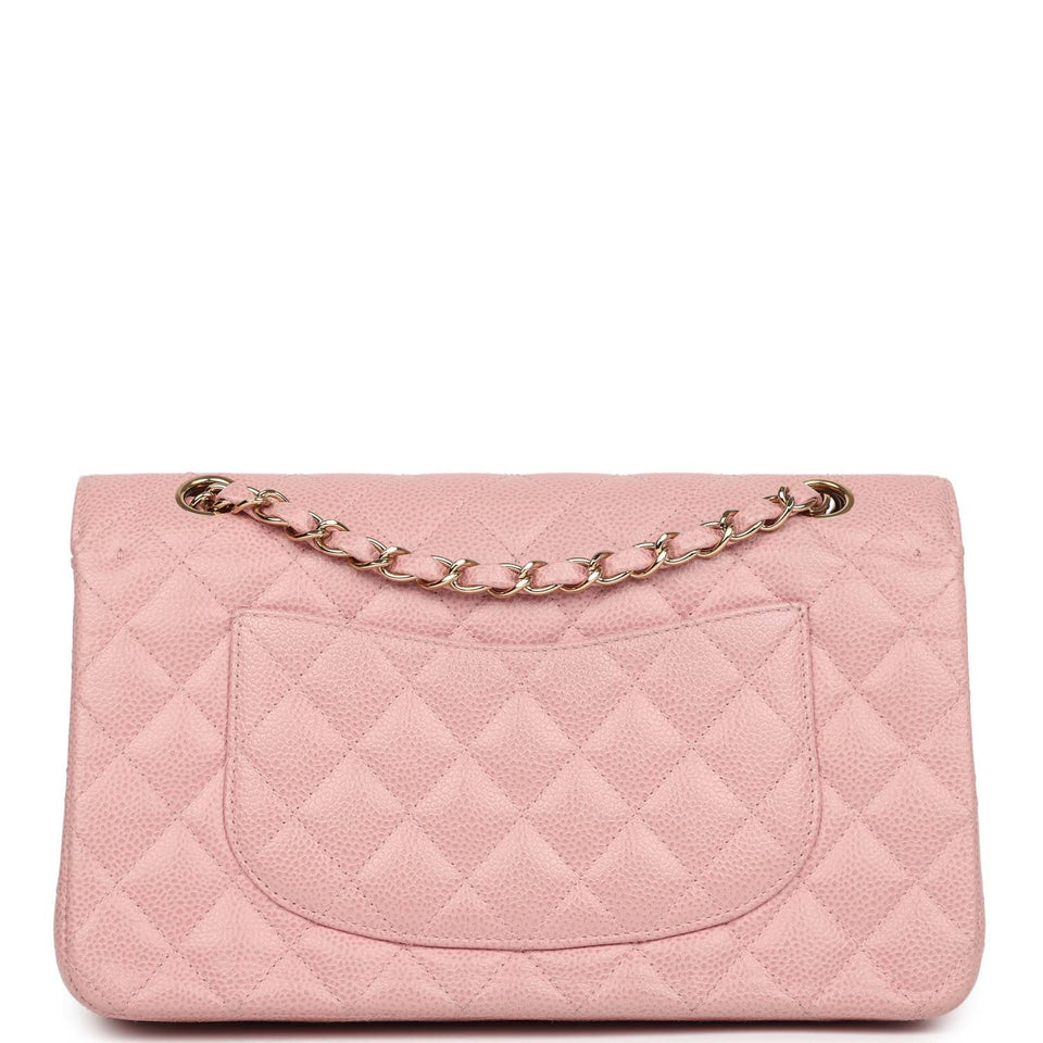 Chanel Vintage Medium Classic Double Flap Bag Pink Caviar Gold Hardware