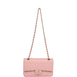 Chanel Vintage Medium Classic Double Flap Bag Pink Caviar Gold Hardware