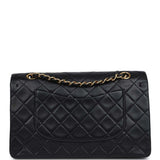 Chanel Vintage Medium Classic Double Flap Bag Black Lambskin Gold Hardware