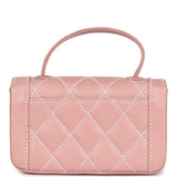 Chanel Vintage Mini Wild Stitch Surpique Top Handle Flap Bag Pink Calfskin Gold Hardware