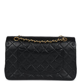 Chanel Vintage Medium Classic Double Flap Bag Black Lambskin Gold Hardware