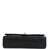 Chanel Vintage Medium Classic Double Flap Bag Black Lambskin Gold Hardware