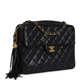 Chanel Vintage Front Pocket Camera Bag Black Lambskin Gold Hardware