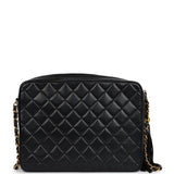 Chanel Vintage Front Pocket Camera Bag Black Lambskin Gold Hardware