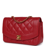 Chanel Vintage Small Diana Flap Bag Red Caviar Gold Hardware