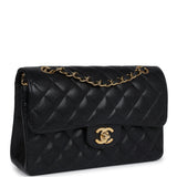 Chanel Vintage Small Classic Double Flap Black Caviar Gold Hardware
